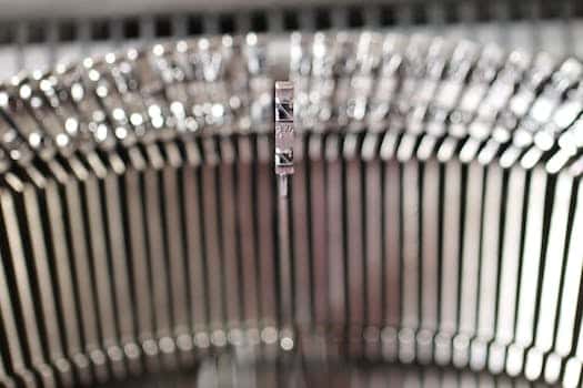 Gray Metal Typewriter Part in Close-up Photo